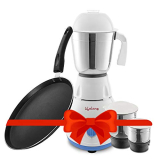 Lifelong Llcmb03 500 W Mixer Grinder (White, 3 Jars) & Non Stick Tawa Super Combo
