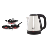 Pigeon Stainless Steel Cookware Set With Lid And Kettle (Kettle -1.8 L)