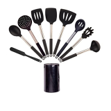 Frenchware (Set Of 9) Non-Stick Premium Silicone Spatula For Cooking, Baking & Mixing, Heat-Resistant Up To 230°C, Food-Grade & Bpa-Free, Dishwasher Safe, Fda Approved (Black)
