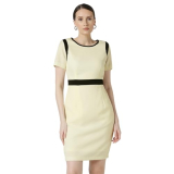 Van Heusen Women Yellow Patterned Formal Dress