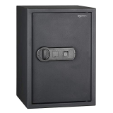 Amazon Basics Steel Security Safe With Programmable Biometric Fingerprint Lock – Secure Cash, Jewelry, Id Documents – 1.8 Cubic Feet, 13.8 X 13 X 19.7 Inches