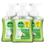 Dettol Foaming Handwash Pump – Aloe Coconut (Pack Of 3-250Ml Each) | Rich Foam | Moisturizing Hand Wash | Soft On Hands