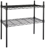 Amazonbasics Height Adjustable Heavy-Duty Rack, 2 Shelves (Black)
