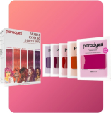 Paradyes Warm Colors Sample Box , Carola Pink, Ruby Wine, Rubra Red, Amethyst Plum, Raggiana Orange