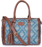 The Clownfish Blue Shoulder Bag Lorna Printed Handicraft Handbag Ladies Shoulder Bag For Women College Girls