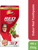 Dabur Red Red Toothpaste-Special Edition Pack – 250Gx4, Ayurvedic Paste Toothpaste(1000 G)