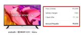 realme 80 cm (32 inch) HD Ready LED Smart Android TV at ₹9899Upto 65% Off On Televisions (TVs).Under 10,000 10,000 – 15,00015,000 – 20,00020,000 – 30,00030,000 – 40,00040,000 – 50,000Above 50,000