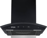 Hindware Smart Appliances Ripple 60 In Auto Clean Curved Glass | Filterless | Touch Control, Motion Sensor Wall Mounted Chimney(Black 1350 Cmh)