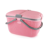Cello Knits Style Plastic Basket (Pink), Rectangular