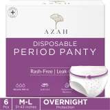 Azah Disposable Period Panties For Women Leak Proof | 12 Hr 360 Degree Coverage |M-L| Sanitary Pad(Pack Of 6)