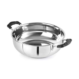 Cello Steelox Induction Compatible Stainless Steel Kadhai, 3Ltr