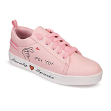 Shoetopia – Since 1998 Womens & Girls Pink Stylish Lace Up Casual Sneakers