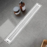 Primax 304 Grade Stainless Steel Long Shower Drain/Floor Trap/Jali Removeble Grate/Lid For Bathroom And Kitchen (10 X 60 Cm – Matt) (A424-Square)