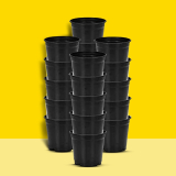 10Club Nursery Seedlings (6 Inch, Black)- Plant Container Set(Pack Of 20, Plastic)