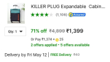 KILLER Small Cabin Suitcase (55 cm) – PLUG – Multicolor at ₹1,399
