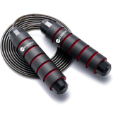 Konex Adjustable Skipping Rope For Men & Women | Jumping Rope For Fitness, Home & Gym Workouts (Red)