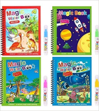 Graphene® Pack Of 5 Magic Water Coloring Doodle Book & Magic Pen Reusable Magic Water Quick Dry Book Water Coloring Book Doodle With Magic Pen Painting Board For Children Education Drawing Pad