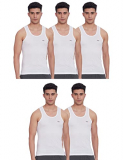Lux Venus Men’S Cotton Vest (Pack Of 5) (8904209873989_Venus_Wh_Rn_75_White)