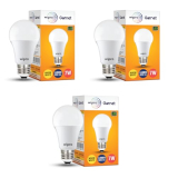 Wipro Polycarbonate Garnet Base E27 7-Watt Led Bulb (Pack Of 3, Warm White)