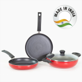 Butterfly Rapid Omni Tawa,Kadai & Fry Pan / Rapid Kitchen Combo Pack 3 Piece Set Non-Stick Coated Cookware Set(Aluminium, 3 – Piece)