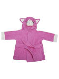 Kiddery Bella | Premium Ultra Soft Baby Bathrobe | Bath Towel For New Born Baby | Hooded Blanket Wrapper | Cotton | Cute Cat Design| | Girl | 0-12M | Pink