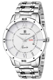 Timewear Formal Day Date Watch Collection For Men Analogue Men’S Watch(White Dial & Silver Colored Strap)-221Wdtg