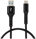 Amazon Brand – Solimo Fast Charging Braided Type C Data Cable Joint, Suitable For All Supported Mobile Phones (1 Meter, Black)