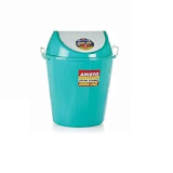 Aristo Swing Lid Garbage Waste Dustbin With Metal Coated Side Handle (25 Ltr, Green)