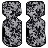 Heart Home Washable Fridge Handle Cover|Universal Fit Appliance Cover|Rangoli Print & Cotton Material (Black)
