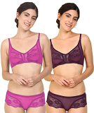 Pibu Bra & Panty Set For Women Ll Ladies And Girls Lingerie Set Pink,Maroon