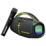 Blaupunkt Atomik Bb60 60W Boombox |100 Years German Legacy Audio I Jazzy Aura Party Neon Lights I Ipx6 Splash & Dust Proof Ienjoy Bass Boost Music Outdoors, Indoors & Sing Along Wireless Karaoke Mic