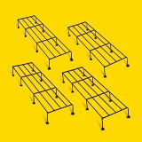 Kraft Seeds By 10Club Spectacular Metal Stand For Plants | Plant Stands | Rectangular Metal Plant Stand, Pot Stand, Flower Pots – 24 Inches (Set Of 4) For Indoor & Outdoor Use In Your Home And Garden