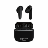 Amazon Basics Bluetooth 5.0 Truly Wireless In Ear Earbuds With Mic, Up To 38 Hours Playtime, Ipx-5 Rated, Type-C Charging Case, Touch Controls, Voice Asst Black