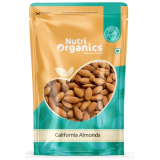 Nutri Organics 100% Natural Premium Raw California Almonds Pack | Dried | Premium Badam Giri | High In Fibre | Rich In Vitamin E & Manganese | Dry Fruits | Whole Natural Badam (200 Grams)