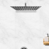 Bonkaso Square Slim Rain Shower Head 8 Inch – Stainless Steel, Chrome Finish, Wall Mounted, Long-Lasting, Rust-Free, Corrosion Resistant, Relaxing Spa-Like Bath Experience | Deluge