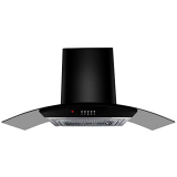 Faber 90 Cm 1100 M³/Hr Auto-Clean Curved Glass Kitchen Chimney (Hood Ace Pro Hc Pb Bk 90, Filterless Technology, Push Button, Black)