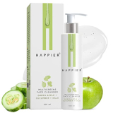 Happier Multigreens Face Wash & Cleanser | Soap Free Cleanser | Gentle & Hydrating | Suitable For Sensitive Skin | Deep Cleansing & Removes Makeup | Enriched With Green Apple, Aloe Vera, Green Tea | Suitable For All Skin Types | 100Ml