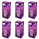 Philips 4-Watt 400-Lumen Clear Candle E27 Base (Warm White, Pack Of 6) – Decorative, Ambience For Chandeliers, Wall Lights, Desk Lamps, Floor Lamps